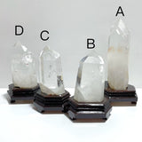 4 Pieces Large Clear Quartz Tower Raw Bottom With Stand - Wholesale Crystals