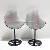 4 Pieces Large Fluorite Moon Carving With Stand - Wholesale Crystals