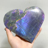 4 Pieces Large Labradorite Heart With Stand -Wholesale Crystals