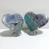 4 Pieces Large Labradorite Heart With Stand -Wholesale Crystals