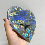 4 Pieces Large Labradorite Heart With Stand -Wholesale Crystals