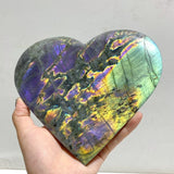 4 Pieces Large Labradorite Heart With Stand -Wholesale Crystals