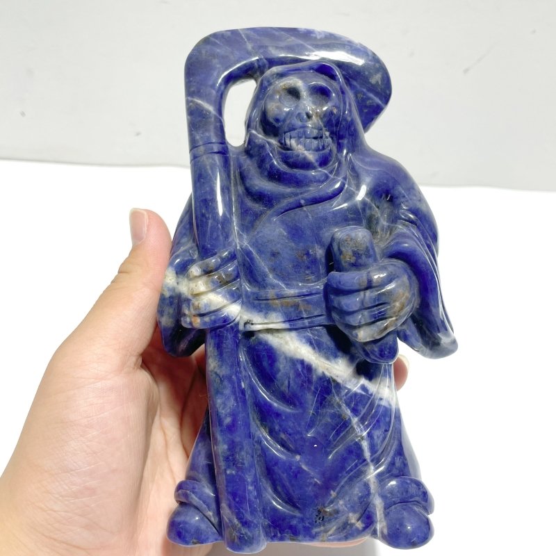 4 Pieces Large Sodalite Grim Reaper Sickle Carving - Wholesale Crystals