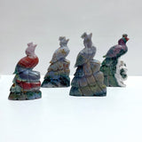 4 Pieces Ocean Jasper Peacock Peafowl Carving - Wholesale Crystals