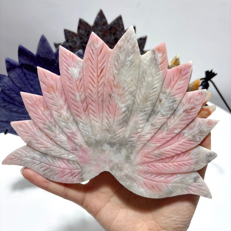4 Pieces Peacock Wing With Stand Yooperlite Crazy Agate - Wholesale Crystals