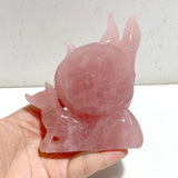 4 Pieces Rose Quartz Nine-tailed fox Carving -Wholesale Crystals