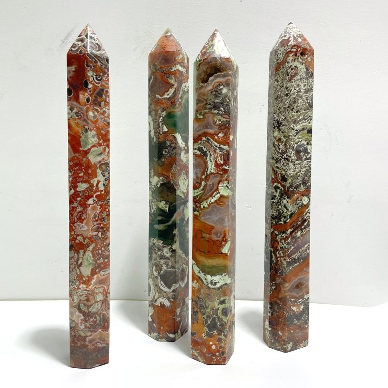 4 Pieces Tall China Agate Tower Point - Wholesale Crystals