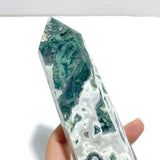 4 Pieces Tall Geode Druzy Moss Agate Tower Points - Wholesale Crystals