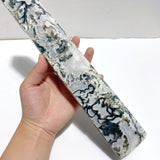 4 Pieces Tall Geode Druzy White Moss Agate Tower Points - Wholesale Crystals