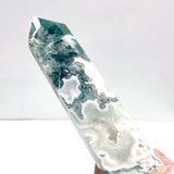 4 Pieces Tall Geode White Moss Agate Points - Wholesale Crystals