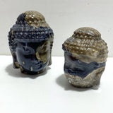 4 Pieces Volcano Agate Buddha Head Carving(UV - Reactive) - Wholesale Crystals