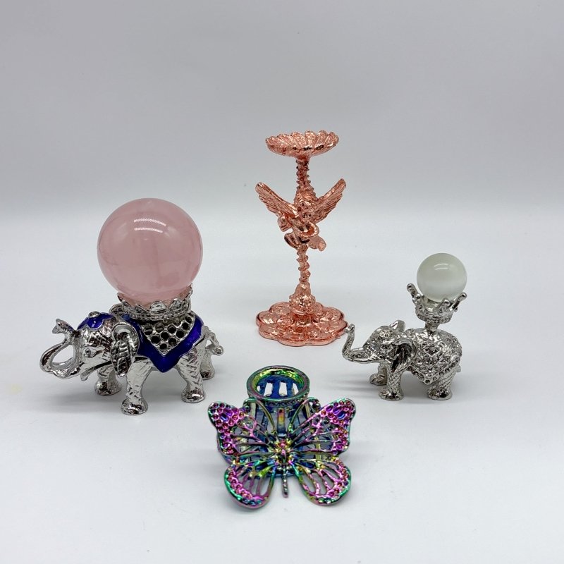 4 Styles Metal Crystal Sphere Stand Wholesale - Wholesale Crystals