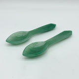 4 Types Coffee Spoon Carving Rose Quartz Green Aventurine Wholesale -Wholesale Crystals