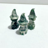 4 Types Halloween Ghost Cat Carving Wholesale Moss Agate Labradorite Yooperlite Yellow Calcite - Wholesale Crystals