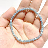 42 Pieces Mini Beads 4mm Aquamarine Bracelets - Wholesale Crystals