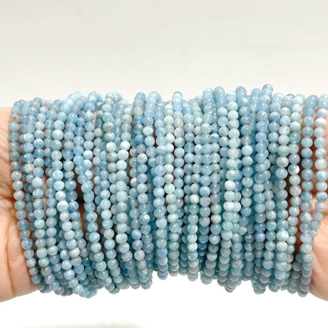 42 Pieces Mini Beads 4mm Aquamarine Bracelets - Wholesale Crystals