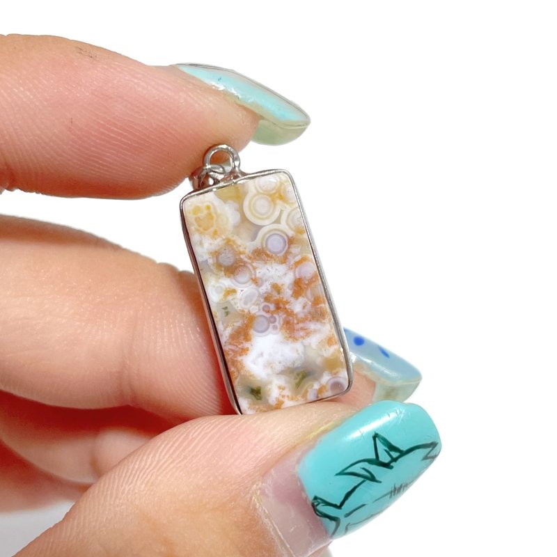 42 Pieces Vein Ocean Japser Pendant - Wholesale Crystals