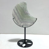 4 Pieces Fluorite Moon Carving With Stand