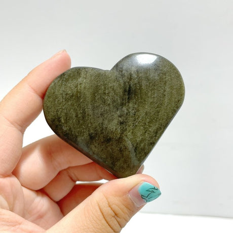 4.5 - 7.5cm Gold Sheen Obsidian Heart Wholesale - Wholesale Crystals