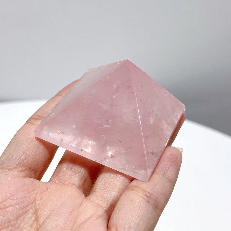 4.5cm(1.7in) Rose Quartz Pyramid Carving Wholesale - Wholesale Crystals