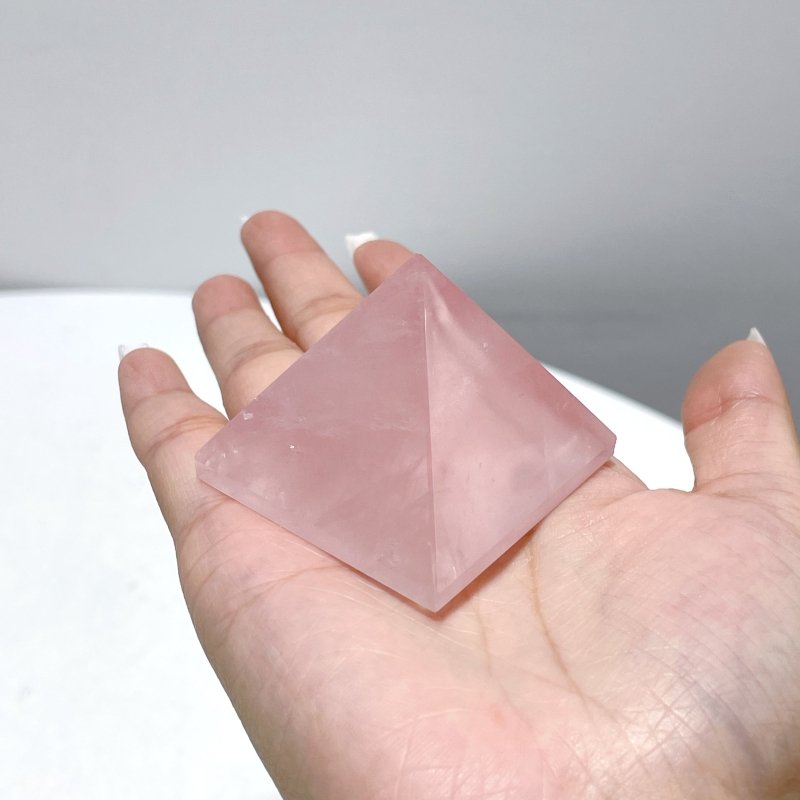 4.5cm(1.7in) Rose Quartz Pyramid Carving Wholesale - Wholesale Crystals