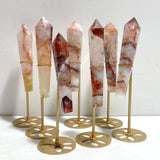 7 Pieces Fire Quartz Point Magic Scepter Wand With Stand