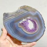 6 Pieces Beautiful Large Amethyst Mixed Geode Druzy Agate Slabs