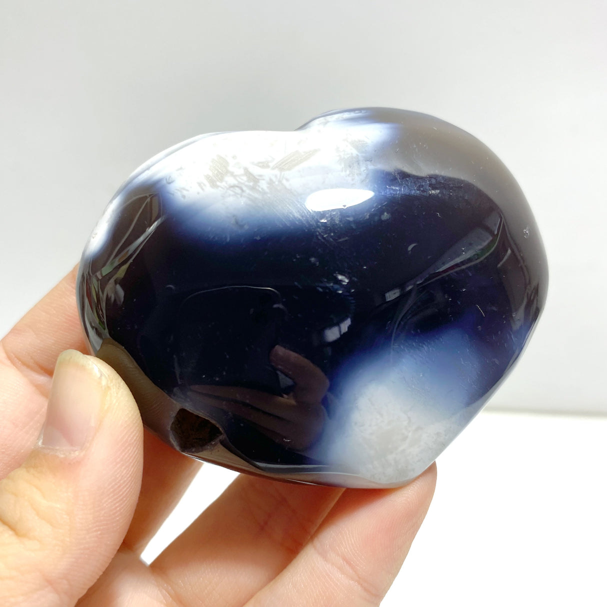 20 Pieces Black Orca Agate Heart #2