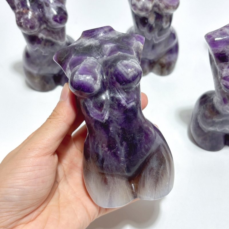 4.7in Large Chevron Amethyst Goddess Carving Wholesale - Wholesale Crystals