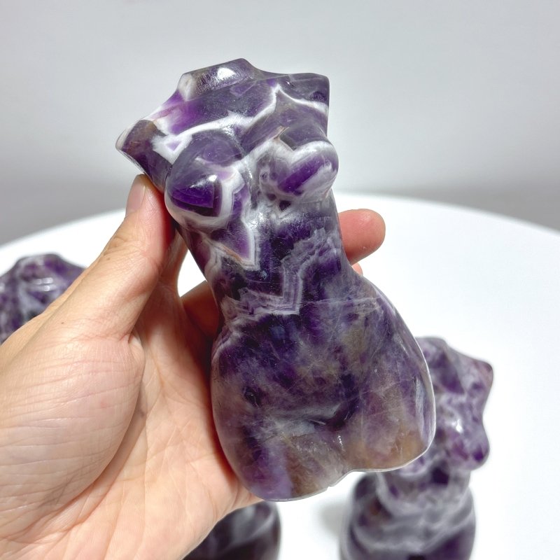 4.7in Large Chevron Amethyst Goddess Carving Wholesale - Wholesale Crystals