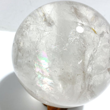 4.7in Large Clear Quartz Sphere With Rainbow - Wholesale Crystals