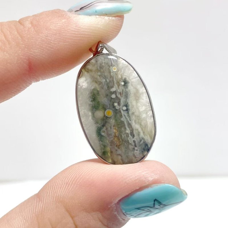48 Pieces Vein Ocean Japser Pendant - Wholesale Crystals