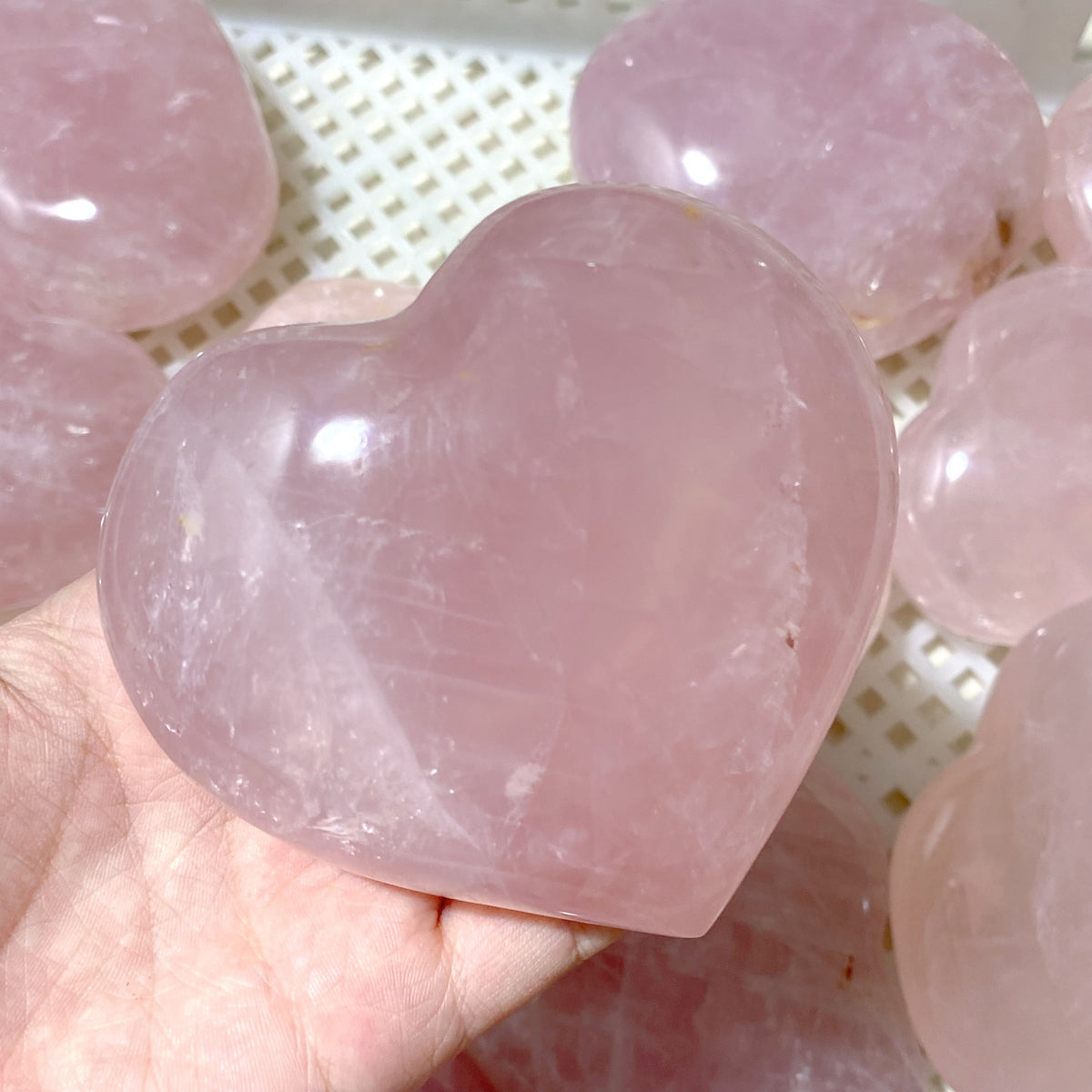 33 Pieces Large Rose Quartz Heart (Sea Freight Only)