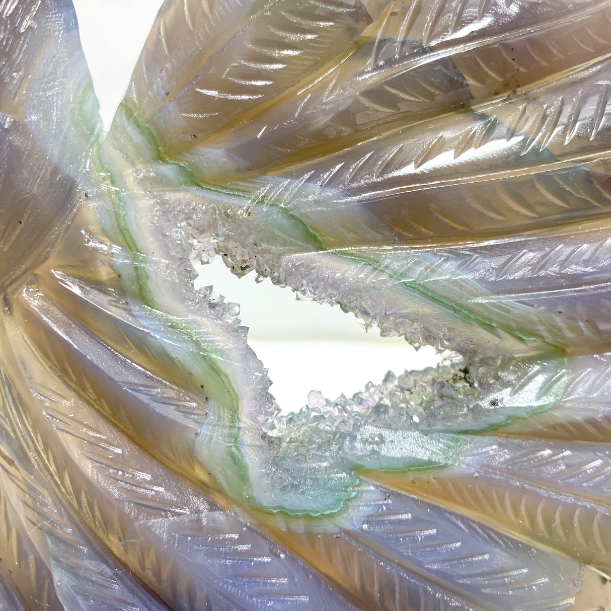 Geode Agate Druzy Nine-tailed Fox Carving #13