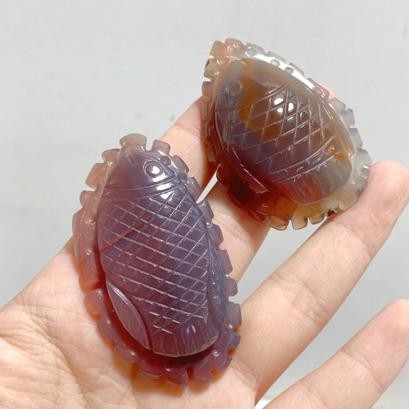 49 Pieces Africa Red Agate Sea Animals Carving -Wholesale Crystals