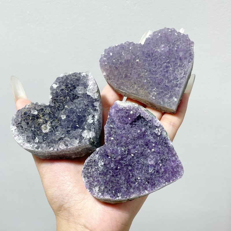 49 Pieces Beautiful Amethyst Cluster Heart - Wholesale Crystals