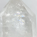 Large Clear Quartz Point Raw Bottom With Stand