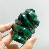 10 Pieces Malachite Flame Carving (Defect)