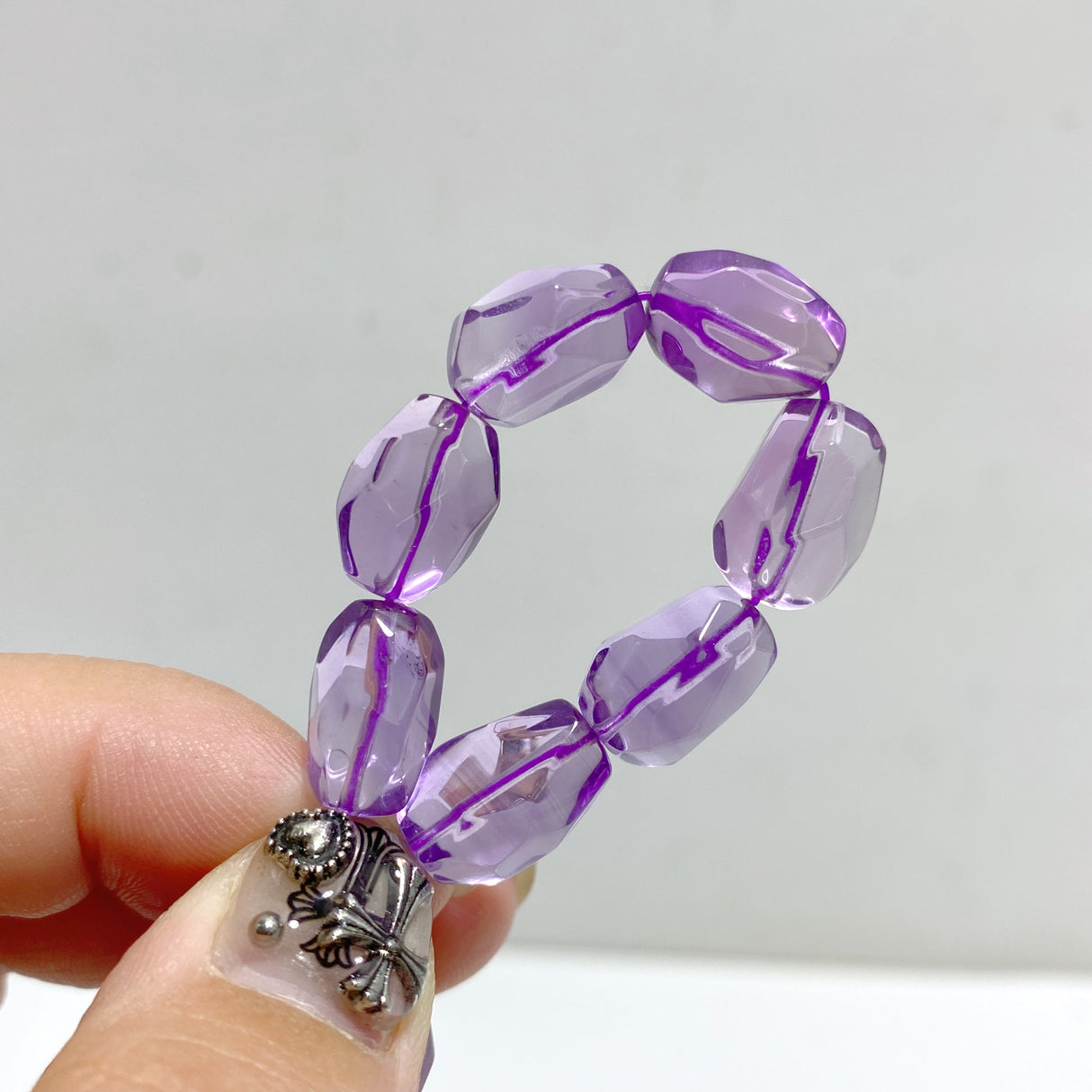 4 Pieces High Grade Lavender Amethyst Crystal Bracelet