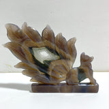 Geode Agate Druzy Nine-tailed Fox Carving #14