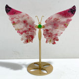 Rhodonite Mixed Quartz Butterfly Wing With Stand Wholesale (No.13-18)