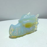 4in White Opalite Dragon Head Carving Wholesale - Wholesale Crystals