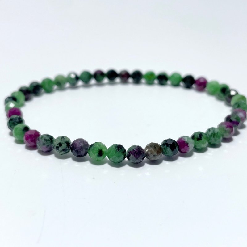 4MM Multi - Faceted Crystal Flash Bead Bracelets Wholesale Malachite Ruby Zoisite Blue Lace Agate - Wholesale Crystals