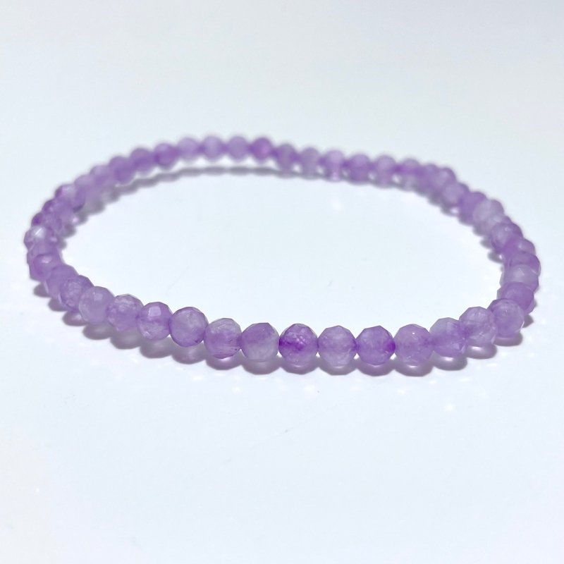 4MM Multi - Faceted Flash Bead Bracelets Wholesale Blue Sodalite Aquamarine Amethyst - Wholesale Crystals