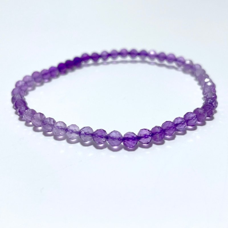 4MM Multi - Faceted Flash Bead Bracelets Wholesale Blue Sodalite Aquamarine Amethyst - Wholesale Crystals