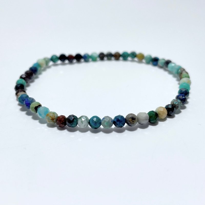 4MM Multi - Faceted Flash Bead Bracelets Wholesale Blue Sodalite Aquamarine Amethyst - Wholesale Crystals