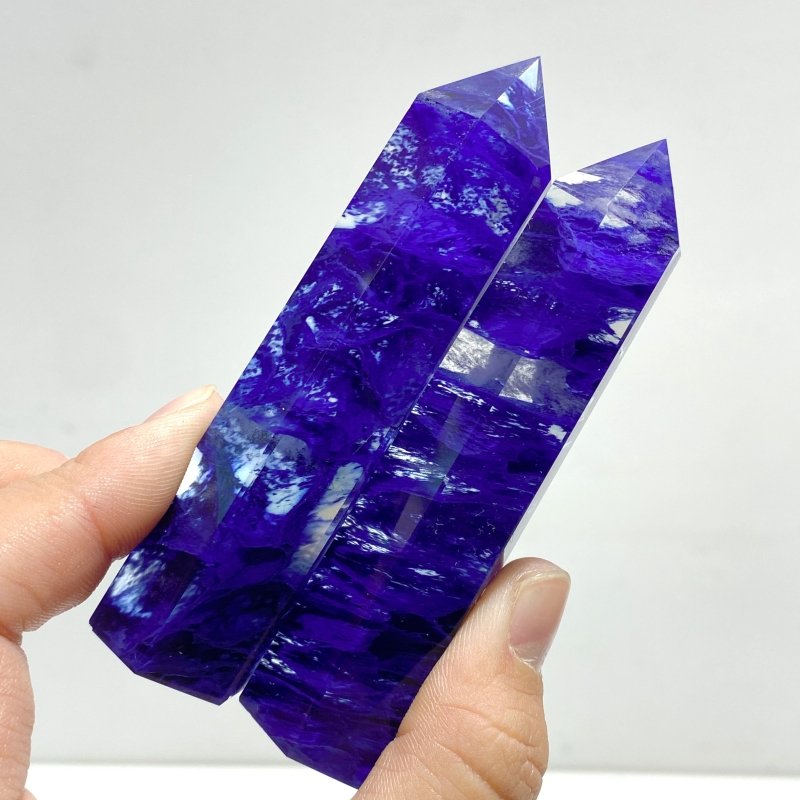 5 - 9CM Deep Blue Smelting Stone Quartz Tower Wholesale - Wholesale Crystals