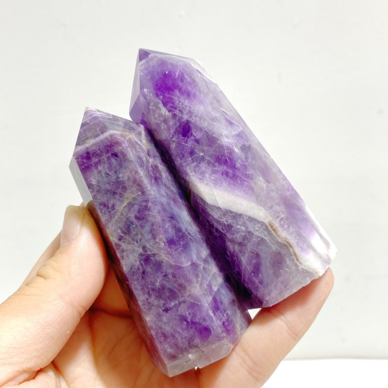 5 - 9CM Fat Chevron Amethyst Tower Wholesale - Wholesale Crystals