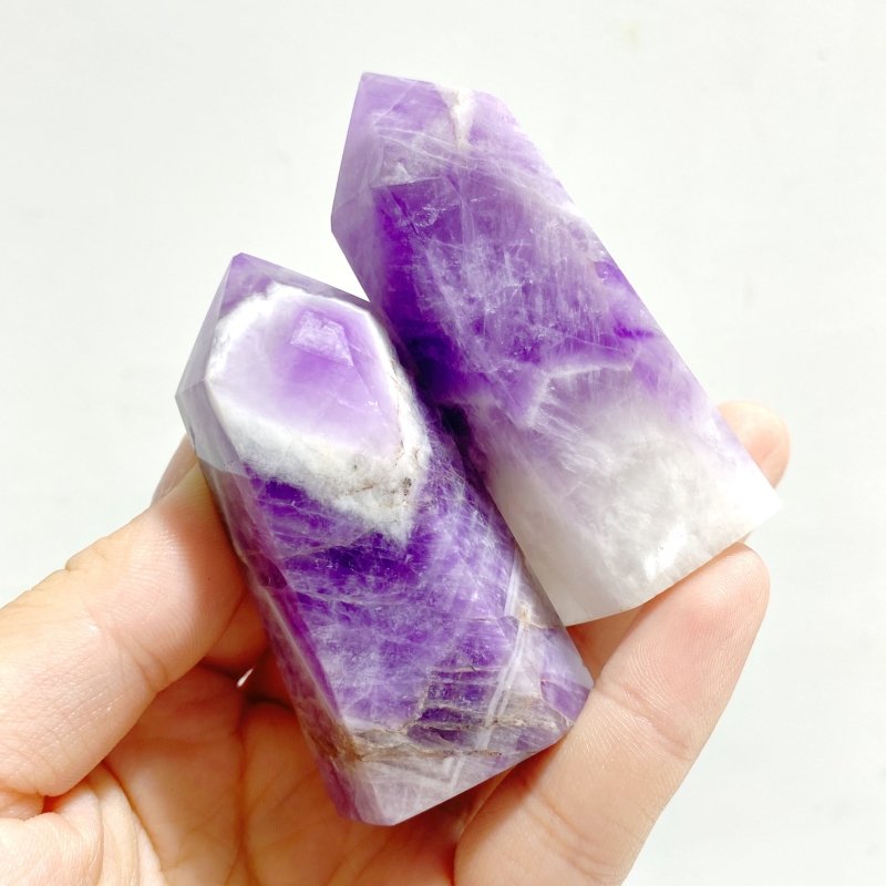 5 - 9CM Fat Chevron Amethyst Tower Wholesale - Wholesale Crystals