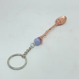 5 Colors Coffee Spoon Keychain With Blue Lace Agate Sphere Wholesale -Wholesale Crystals